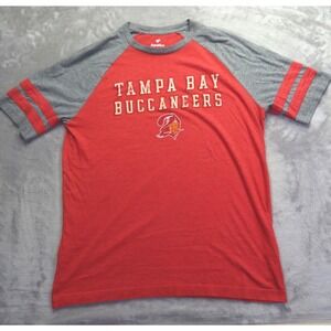 Fanatics Tampa Bay Buccaneers Men's Raglan T-Shirt Red Grey Bucco Bruce L
